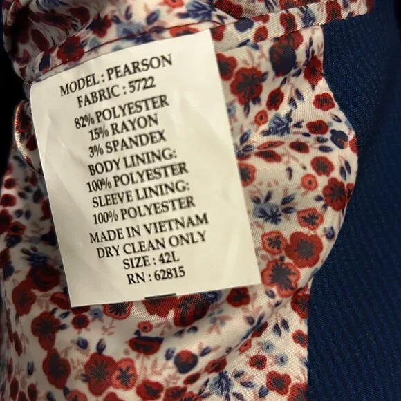 The Savile Row Suit. Size 42L. New with Tags. Brilliant Blue.